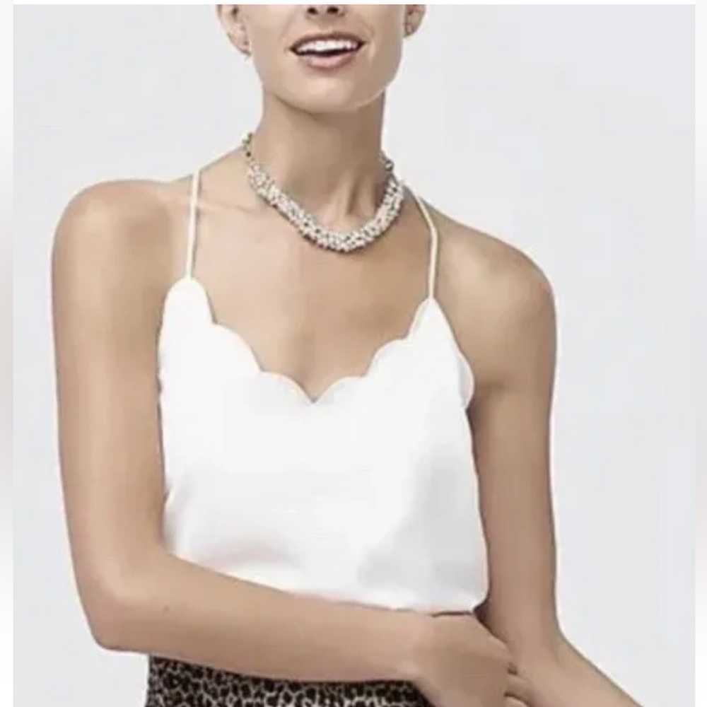 J Crew mercantile size 8 scalloped cami. Sold out online. Cream color. Lined.